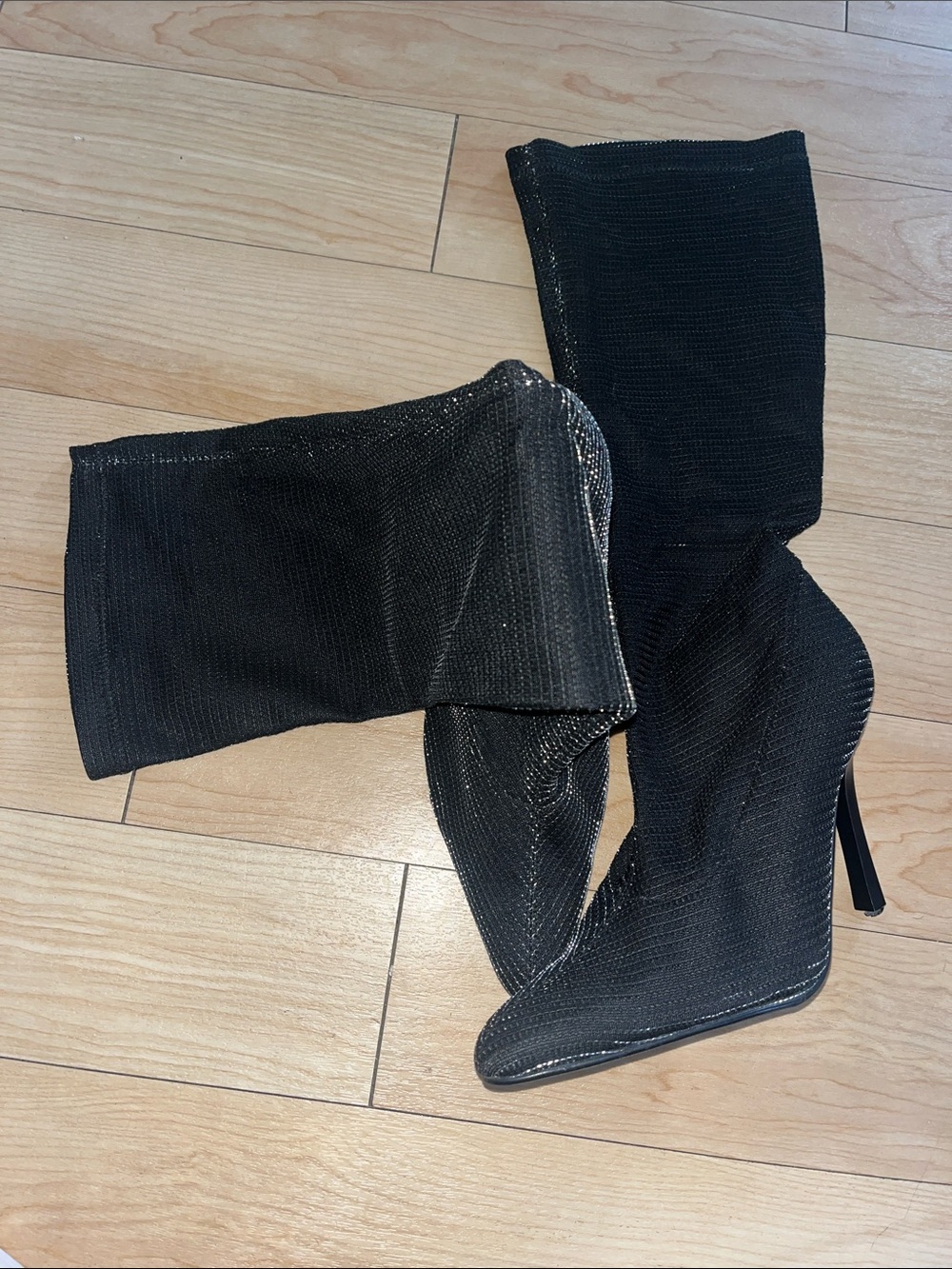 Slim Stiletto Black Stretch Sock Boots for Women